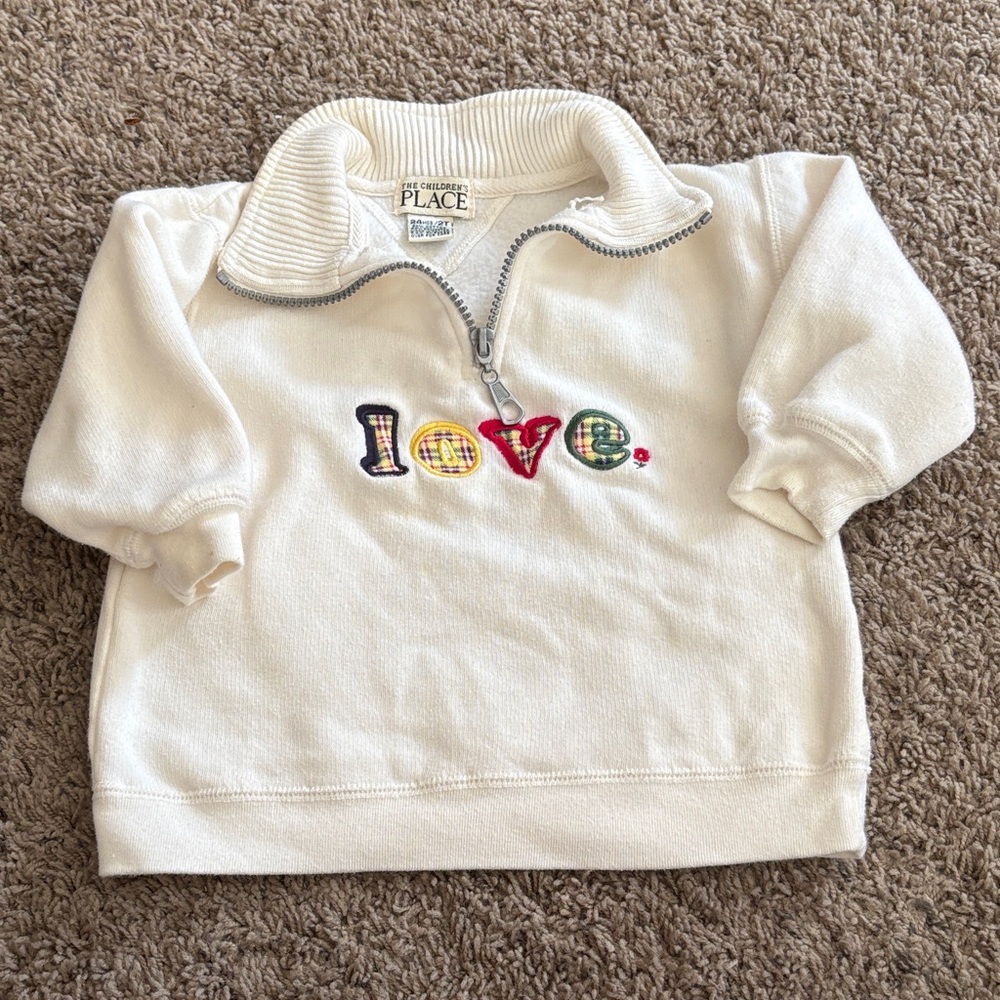 The Children's Place Cream Love Sweatshirt